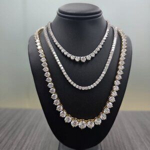 20.00cttw Lab Grown Diamond Graduated Necklace in 14k White Gold $7000